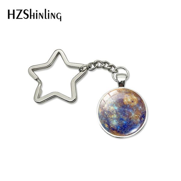 

new fashion mercury galaxy universe space star keychain for man women gifts key chain ring holder key fob jewelry, Silver