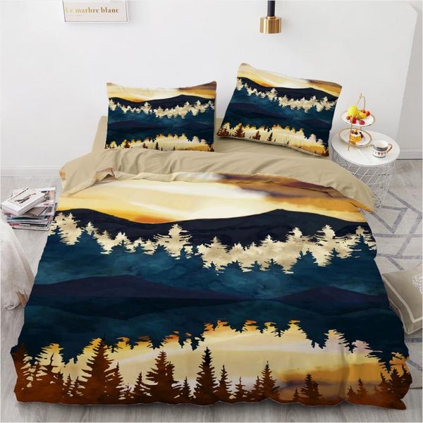 

3d bed linens duvet cover set bedding sets quilt covers case 3pcs single king  double twin full sizes nature bedclothes