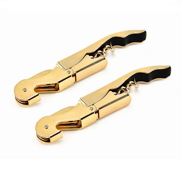 

золотой цвет вина штопор из нержавеющей стали для бутылок нож вытяните tap двойной откидная штопор креативный рекламные подарки свободный dh