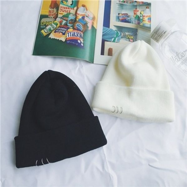 

winter warm knitted caps fashionable metal ring buckled hat knitted caps hat winter women warm casual chapeau femme