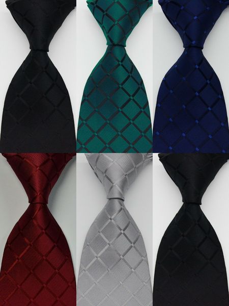 

tie for men silk plaid necktie black green red jacquard party wedding woven fashion design, Blue;purple