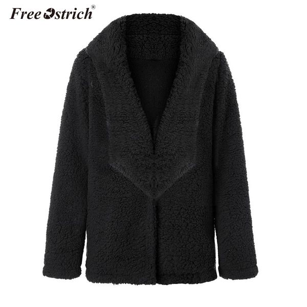 

ostrich faux fur coat for women 2019 autumn warm soft loose fur jacket female outerwear ladies casual winter overcoat n30, Black;brown