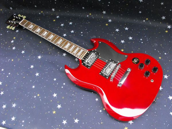 

6 струнная гитара большой красный цельный набор шеи g sg красное дерево тела электрогитары бесплатная доставка