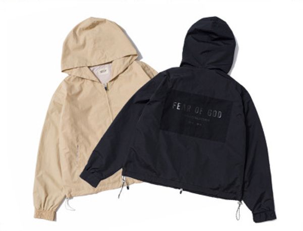 

Mens Black Jackets Fashion Designer Loose Hip Hop Jackets Street Casual Solid Windbreaker Male FOG Clothing