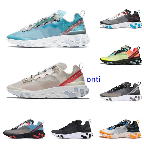 

2019 react element 87 undercover x upcoming pack sports sneakers 55 royal tint sail anthracite men women trainers designer running shoes, Black