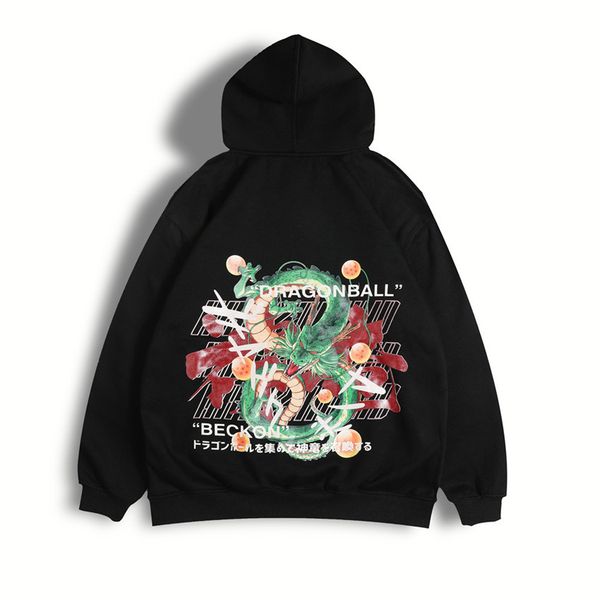 

2019 new streetwear pullover hooded men couple hip hop loose sweatshirts print cotton mens winter hoodies casual male, Black