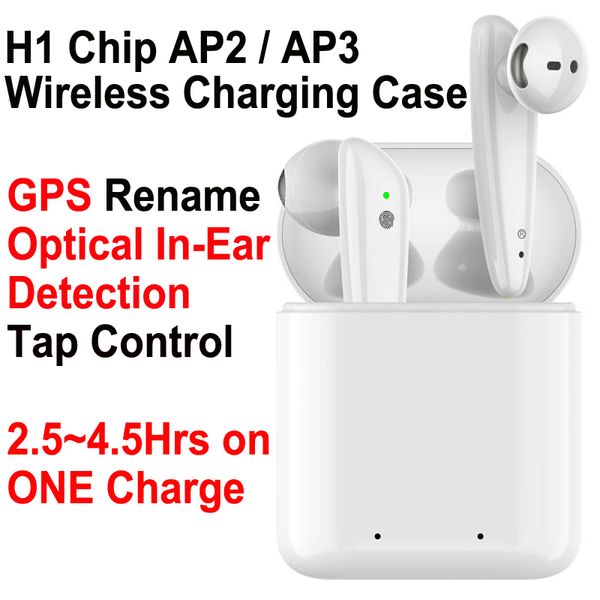 

ap2 ap3 mini tws bluetooth earbuds h1 chip wireless charging case air 2 3 pro gps rename optical in-ear detection pods pk i200 i12 i9 i500