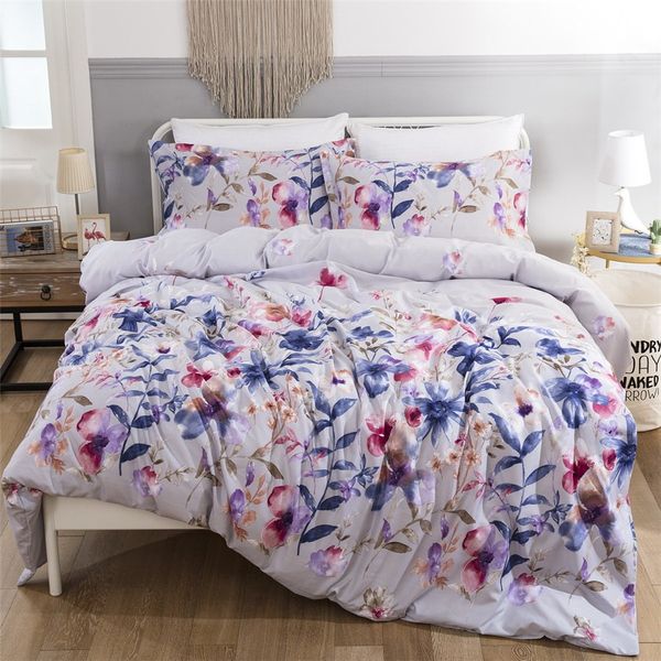 Country Style Floral Printed Bedding Suit Quilt Cover 3 Pics Duvet
