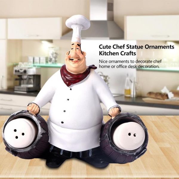 2019 Cute Chef Statue Figurine Ornaments Vintage Home Decor