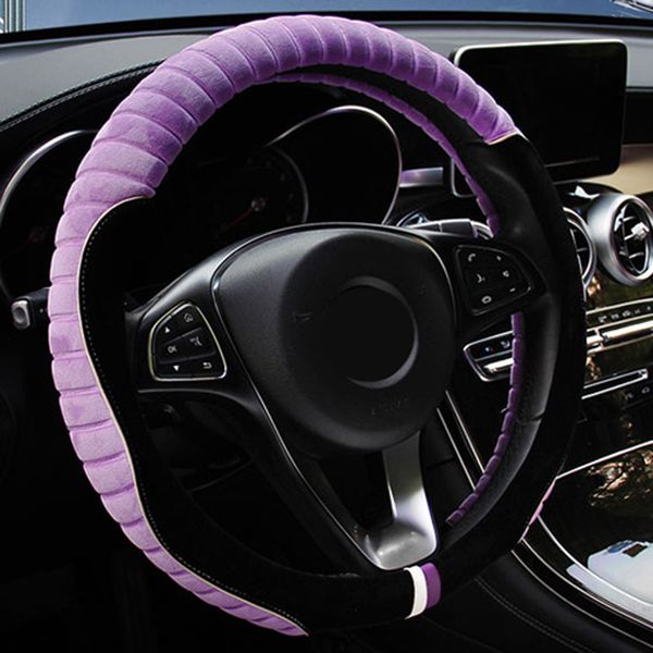 

1pc steering wheel cover winter car soft warm 37-38cm universal interior