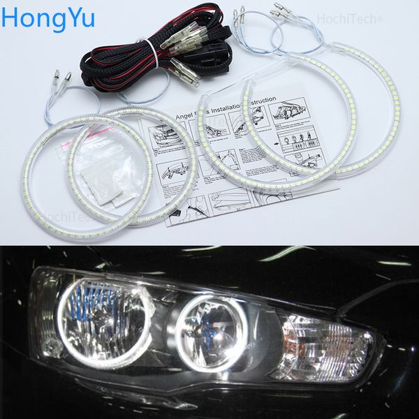 

for mitsubishi lancer 2008-2015 non projector halogen headlight smd led angel eyes kit excellent ultra bright illumination drl