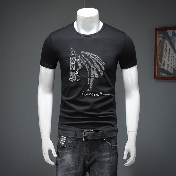 

2020 mens designer t shirt hip hop mens t shirt men women summer t shirt short sleeve tees size s-4xl, White;black