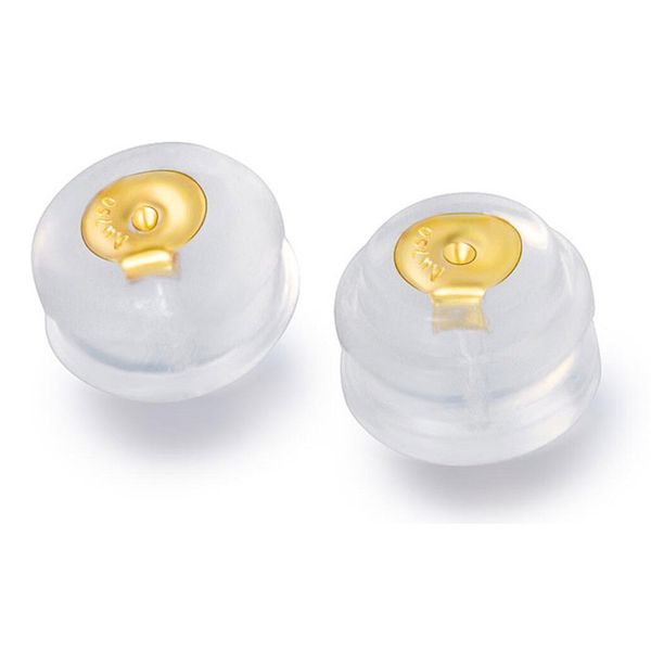 

silicone 18k gold stud earring back fine jewelry accessories findings, Blue;slivery