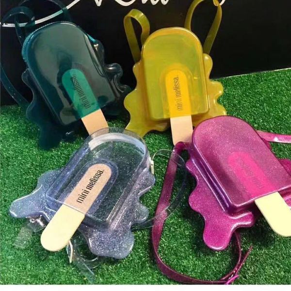 

melissa bag original cute popsicle backpack girls cute solid bag 2020 new girl jelly sandals 3 color, Black;red