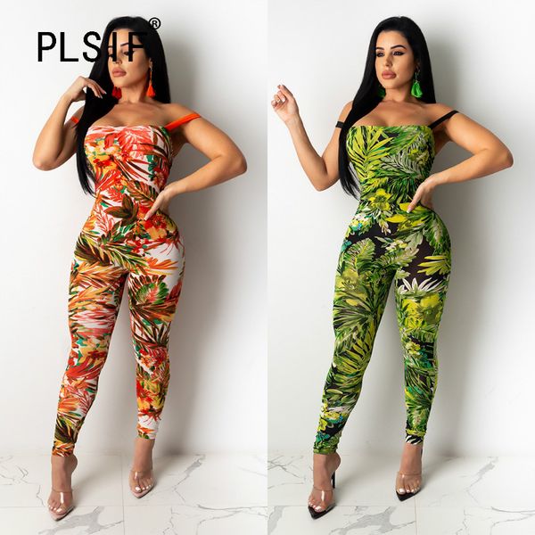 

european fashion tie dye print lady jumpsuits sleeveless beach skinny overall club sports jumpsuits, Black;white