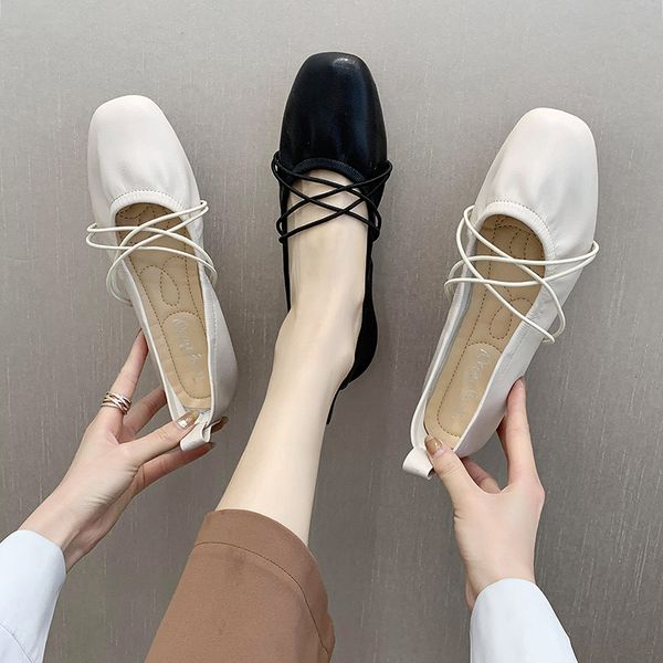 

korean shoes casual female sneakers elegant shose women square toe shallow mouth women's moccasins 2020 summer dress new, Black