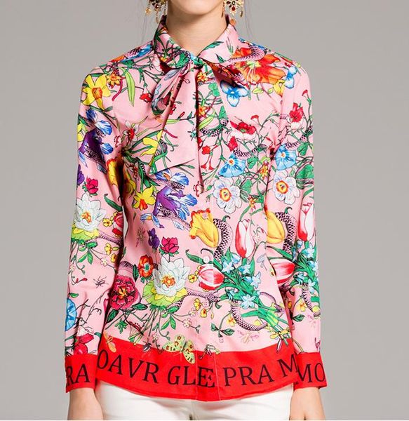 

191.1 2019 взлетно-посадочной полосы рубашки экипаж шеи с длинным рукавом Флора печат