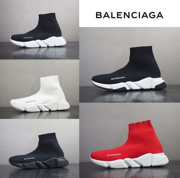 

76uxury 68e igner 66alenciaga peed neaker tretch me h triple black fa hion flat ock boot ca ual hoe trainer running hoe