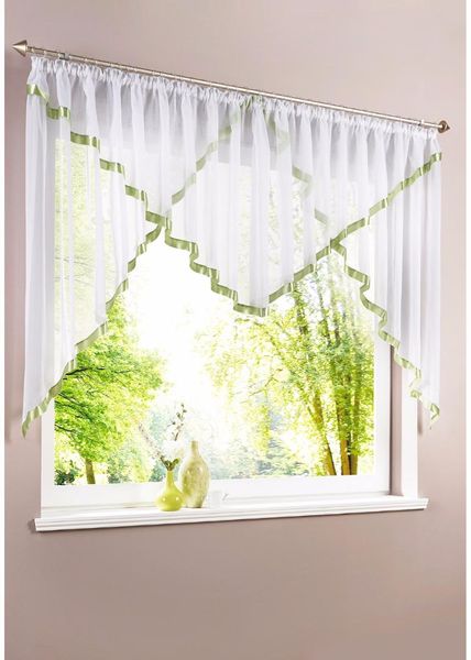

new ribbon hem tulle window treatments triangular style window curtain for kitchen balcony livingroom 1 set