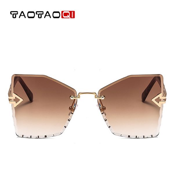 

taotaoqi luxury cat eye sunglasses women designer brand fashion rimless arrow sun glasses female vintage eyewear uv400, White;black