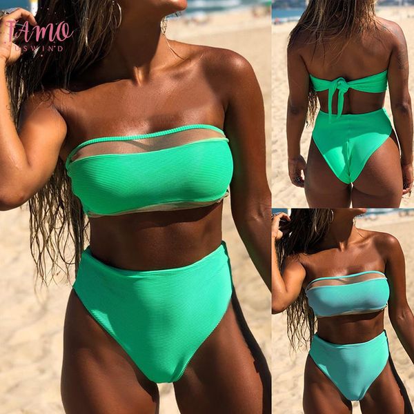 

bikini set brazilian bikini swimwear women bandeau swimsuit female push up bathing suit summer bathers biquini 2020, White;black