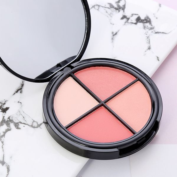 

makeup 4 colors blush palette delicate and silky shimmer blush brighten skin color shiny blusher