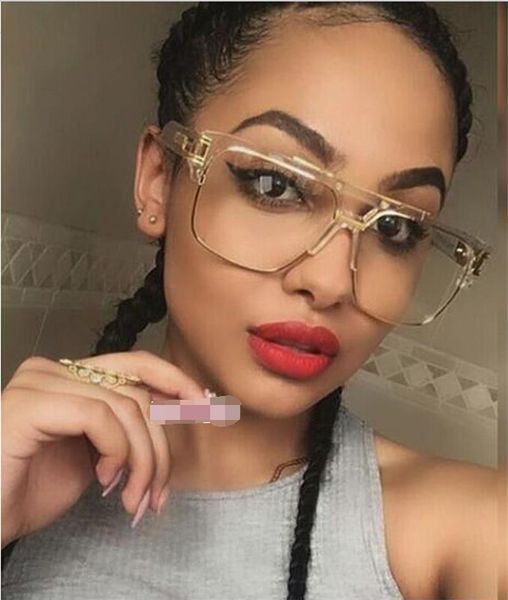 

oversized luxury squre metal eye glasses frames men women brand designer reading glasses transparent frame, Silver