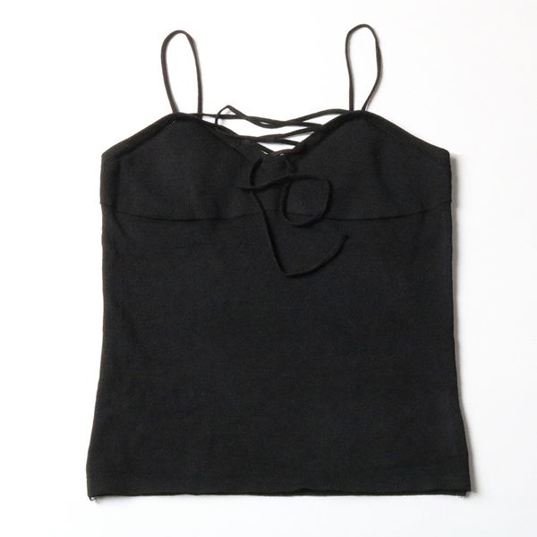 

горячая sling vest женского xia европейского sexy v воротник грудь tether малого sling трикотажное платье топ женщины, White