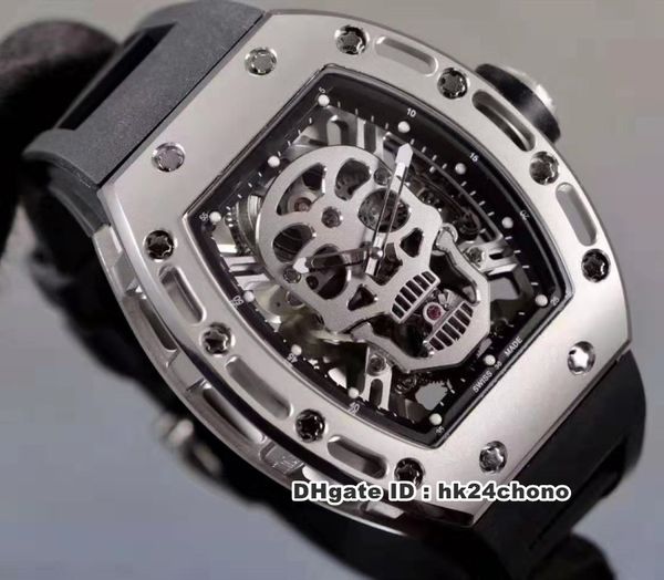 

лучшие часы rm052 titanium / steel true tourbillon скелет механические мужские часы скелет набор резиновый ремешок генты наручные часы, Slivery;brown