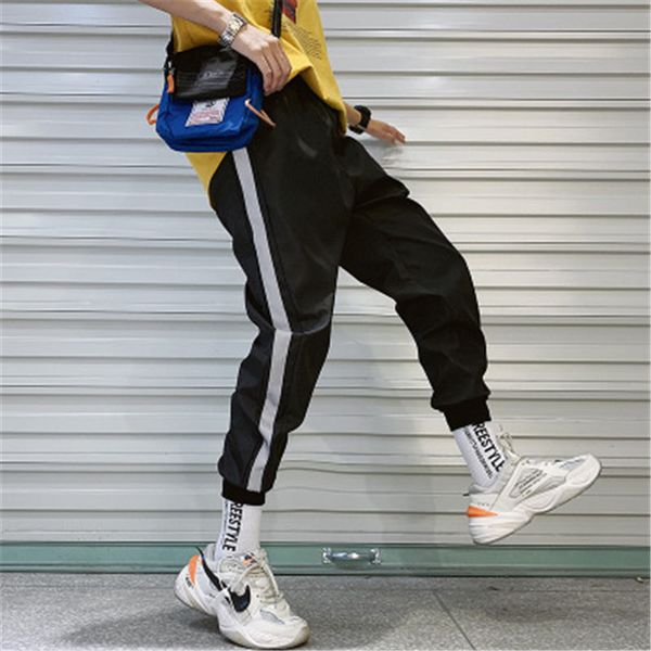 

streetwear hip hop joggers pants men loose harem pants ankle length trousers sport casual sweatpants white techwear m-xxl, Black