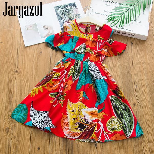 

jargazol summer kids clothes teenagers 10 years girls holiday beach princess dress vestidos fashion little children clothing, Red;yellow