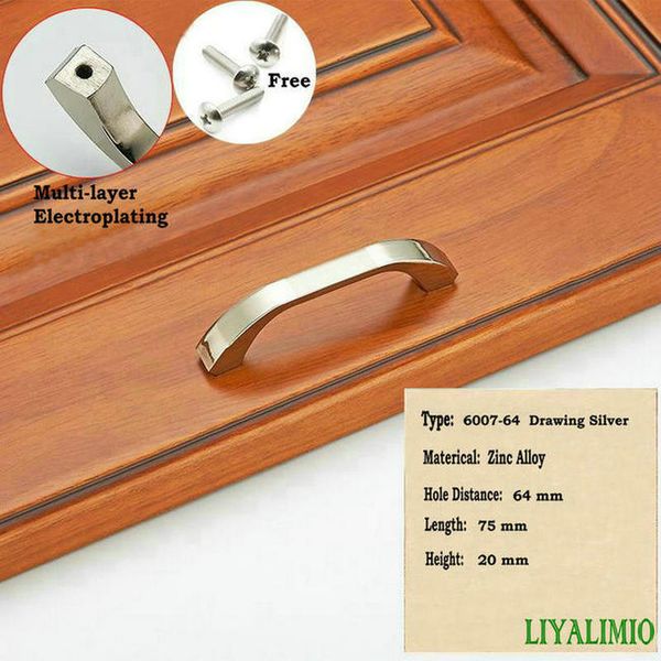 2019 6007 64 Drawing Silver Simple Pastoralism Modern Door Handles