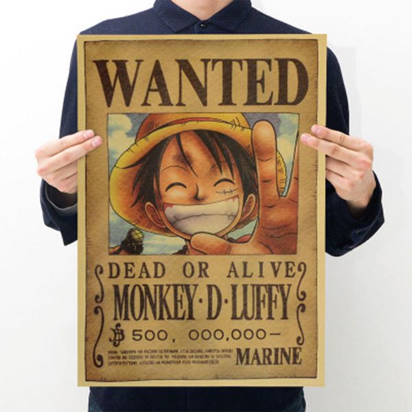 

Домашний декор стены наклейки Урожай бумаги аниме Poster One Piece Луффи Плакаты Wanted