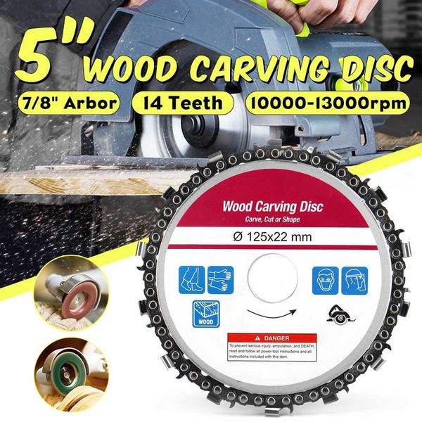 

doersupp 5 дюймов 14 зубья цепи тарелка угловые шлифовальные цепи диск колеса резьба по дереву диск для angle grinder