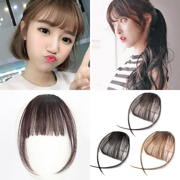 

buqi 4color clip in hair bangs hairpiece synthetic fake bangs hair piece clip in extensions