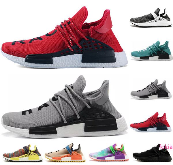 

human race pharrell mens women running shoes grey red black nerd pale nude pink glow trainers mens designer shoes sports sneakers us