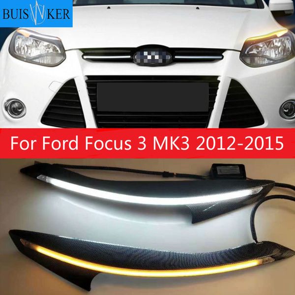 

car headlight eyebrow decoration turn signal drl led daytime running light for focus 3 3 2012-2020