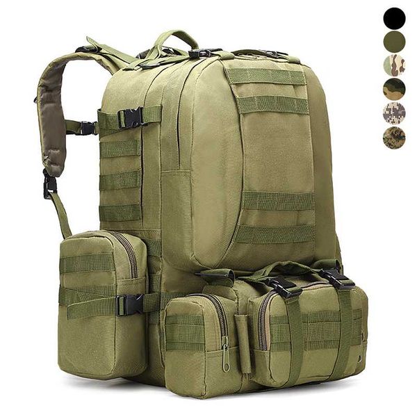 

50l molle рюкзаки парня, 4 в 1 climbing пешеходный рюкзака, многофункциональный водонепроницаемый outoor путешествия рюкзак