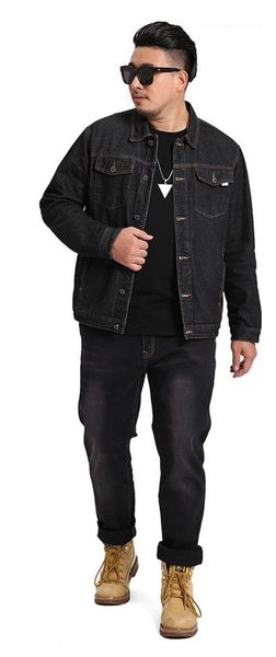 

coats lapel neck outwear with pocket button clothing mens designer oversize jeans jackets spring long sleeve males, Black;brown