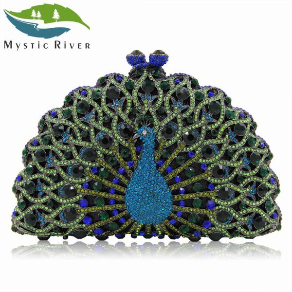 

mystic river women peacock clutches lady evening bags female wedding clutches purses party bag