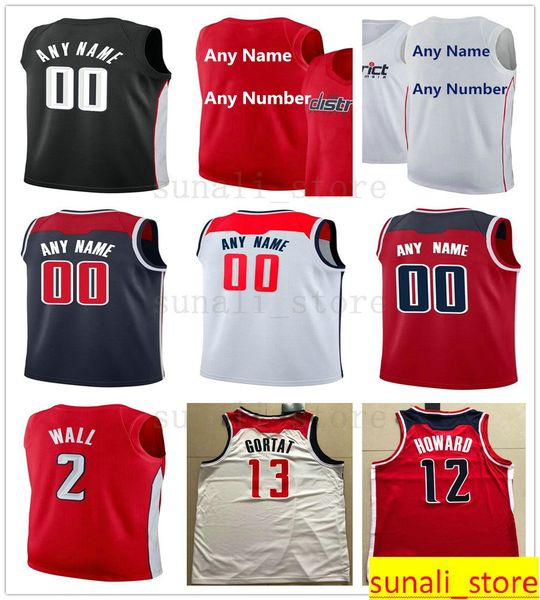

custom printed bradley 3 beal john 2 wall ian 28 mahinmi cj 0 miles ish 14 smith troy brown jr. davis bertans jerseys, Black