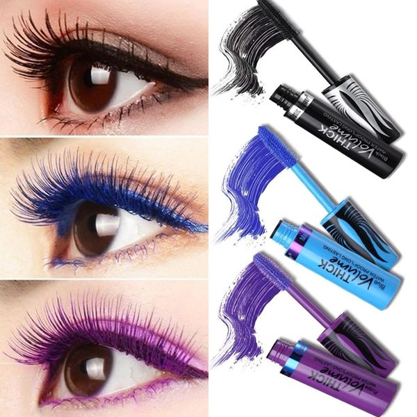 

black green mascara waterproof eyelashes curling lengthening makeup colorful pigment volume eyes make up purple mascara