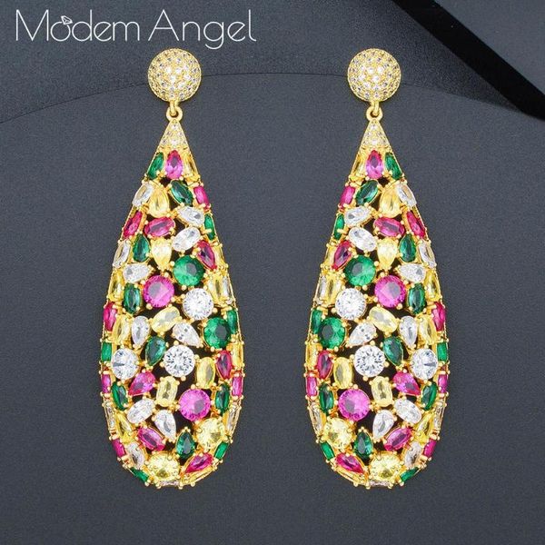 

modemangel water drop cubic zirconia african nigerian wedding jewelry for women bridal earrings jewelry gift, Silver