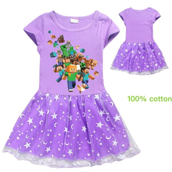 

детская дизайнерская одежда для девочек летнее платье принцессы minecraf младенец малыш девушки с коротким рукавом tik toktutu платья для 4, Red;yellow