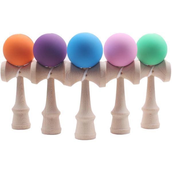 

professional rubber paint kendama matte ball kid kendama japanese traditional toy wooden ball 18.5 cm skillful toy for children