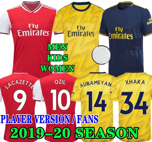 

19 20 player version fans soccer jersey goalkeeper men home women arsenalssl 2019 2020 arsenalss away third football shirts kids, Black;yellow