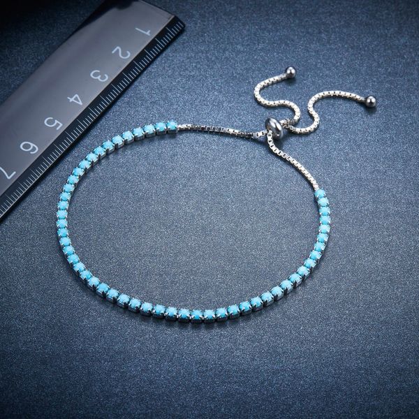 

hutang 100% genuine 925 sterling silver blue nano turquoise adjustable bracelets for women's girl's christmas gift fine jewelry, Black