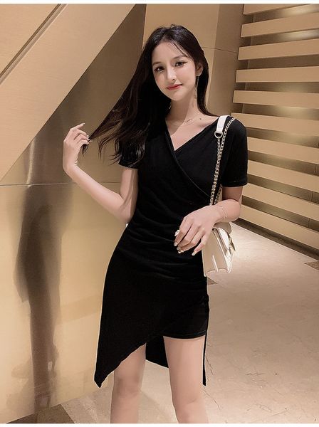 

ss 2019 лето новое стройное платье, Black;gray