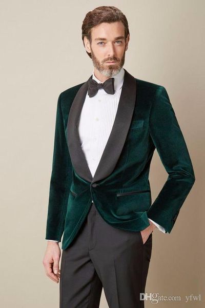 

classic velveteen tuxedos groom wedding men suits mens wedding suits tuxedo costumes de smoking pour hommes men(jacket+pants+tie) 252, Black;gray