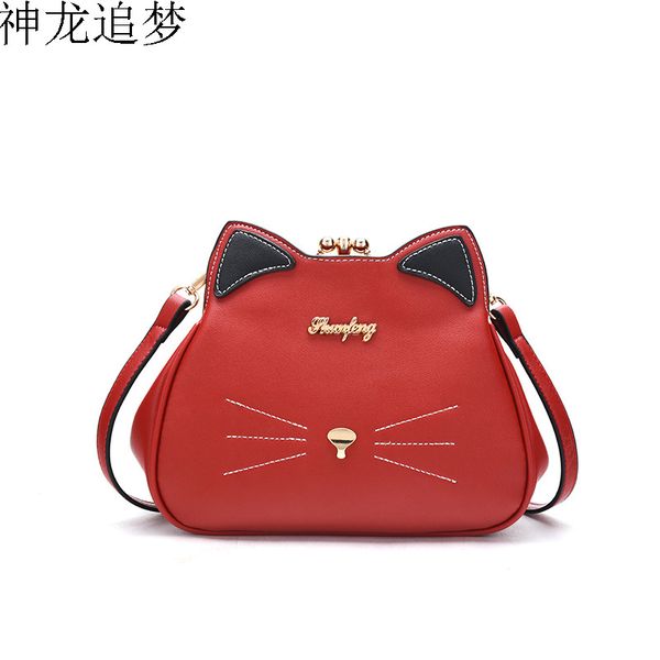 

дизайн кошка милый узор леди маленькая сумочка вышивка милый кот сумка через плечо сумка женщины искусственная кожа кошелек